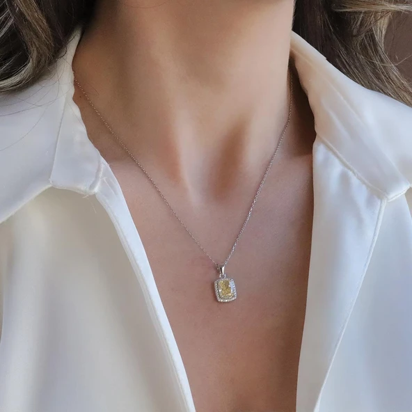 Sitrin Icecut Taşlı Gümüş Set - Resim 2