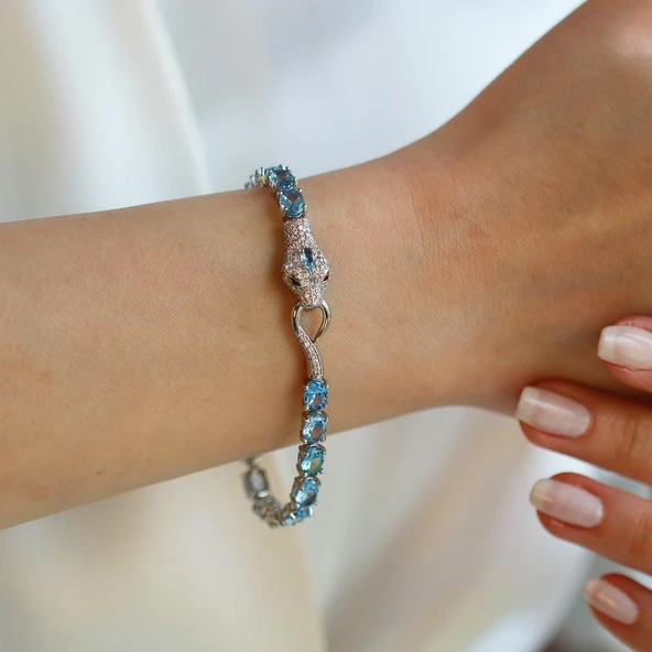 Sky Red Colleciton Serpent Creatif Gümüş Bileklik - Resim 2