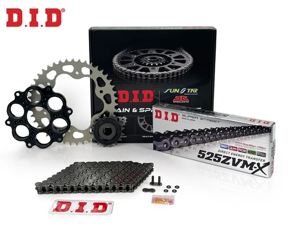 ZİNCİR DİŞLİ SETİ DUCATI DIAVEL 1260cc ZİNCİR: DID-525ZVM-X Çelik-112 ÖN DİŞLİ: JT 15T ARKA DİŞLİ: SUNSTAR 43T 2018-2020 ürün görseli