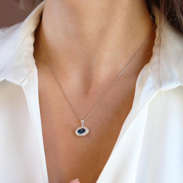 Mekik Camgöz Gümüş Kolye - Resim 2