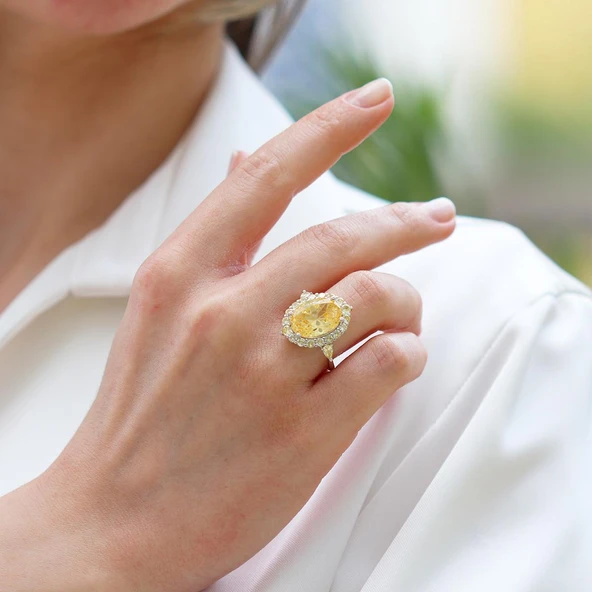 Sky Red Collection Sitrin Creatif Gümüş Yüzük - Resim 6