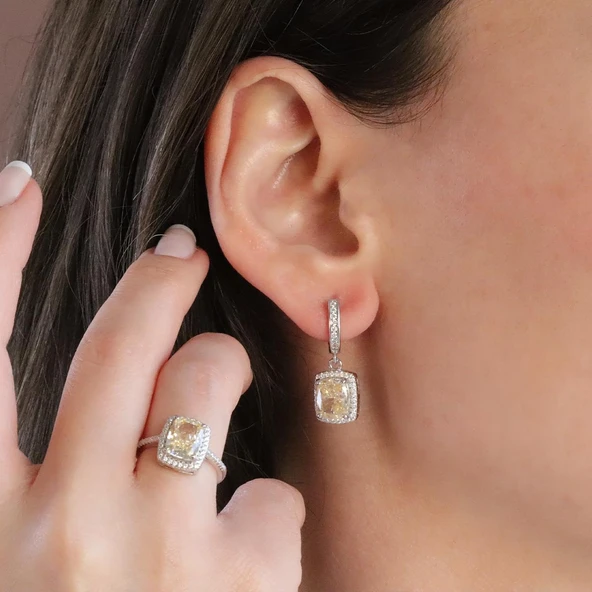 Sitrin Icecut Taşlı Gümüş Set - Resim 3