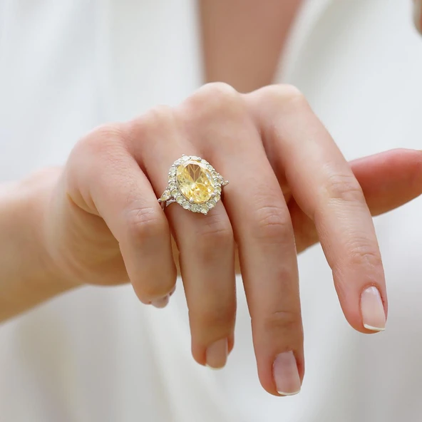 Sky Red Collection Sitrin Creatif Gümüş Yüzük - Resim 3