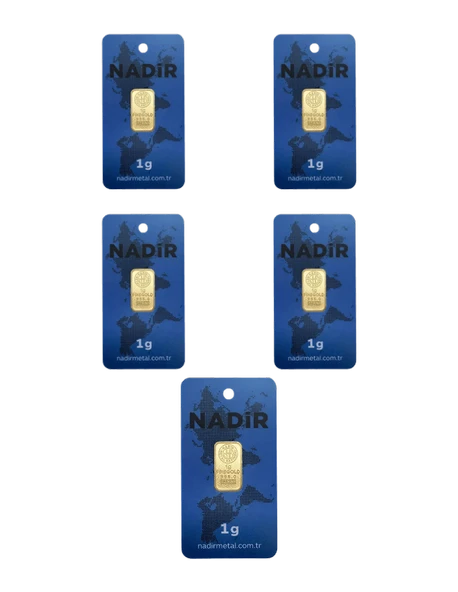 NadirGold 5 Gr Külçe Altın ( 1gr x 5 Adet )
