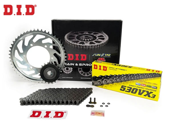 ZİNCİR DİŞLİ SETİ HONDA CBR 929RR 929cc ZİNCİR: DID-530VX3 Çelik-108 ÖN DİŞLİ: JT 16T ARKA DİŞLİ: SUNSTAR 42T 2000-2001 ürün görseli