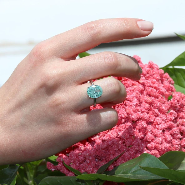 Sky Red Collection Turmalin Creatif Gümüş Yüzük ürün görseli 1