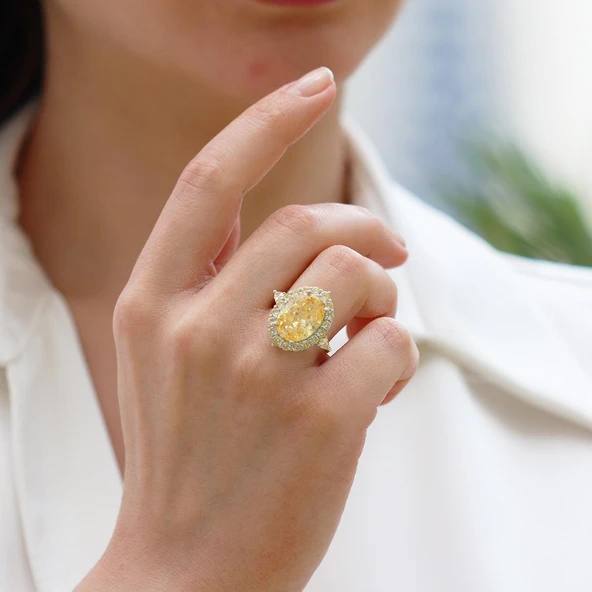 Sky Red Collection Sitrin Creatif Gümüş Yüzük - Resim 5