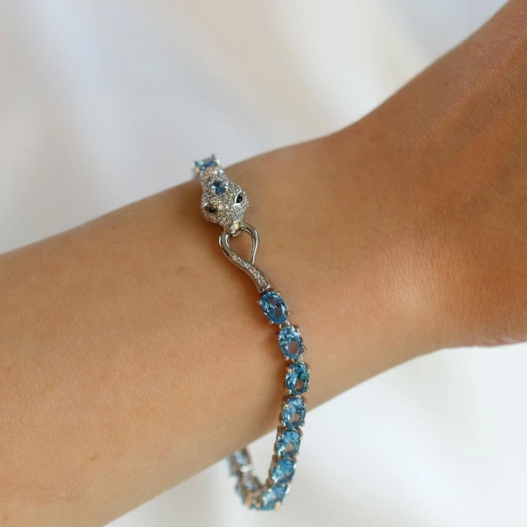 Sky Red Colleciton Serpent Creatif Gümüş Bileklik - Resim 4