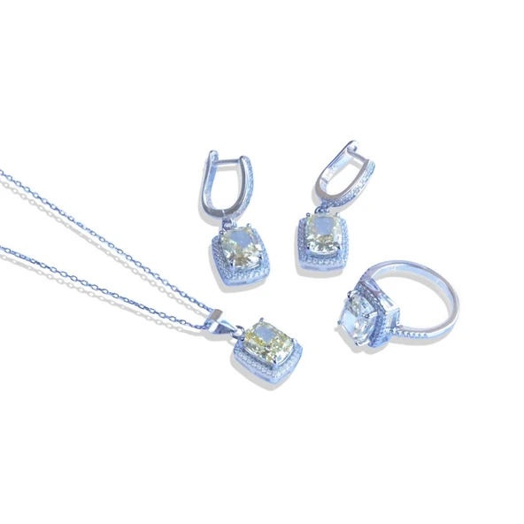 Sitrin Icecut Taşlı Gümüş Set - Resim 5