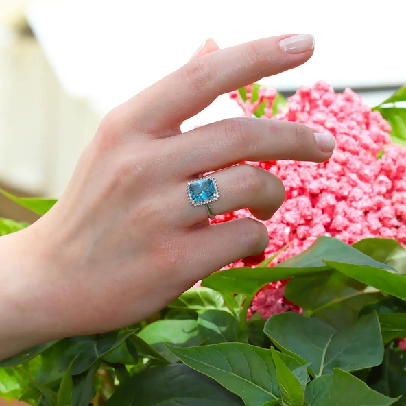 Sky Red Collection Tanzanit Creatif Gümüş Yüzük ürün görseli 1