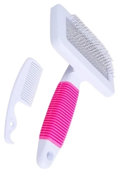 Kedi Köpek Telli Küçük Boy Tüy Bakım Seti Evcil Hayvan Tarama Fırçası - 8