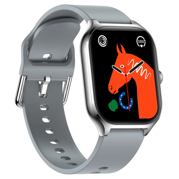 Fit7 Akıllı Saat Alüminyum Kasa Spor Silikon Kordon Gümüş - 4