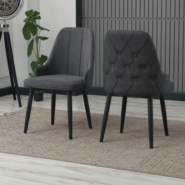 DELUXE SANDALYE ANTRASİT ( 6 ADET ) - 4