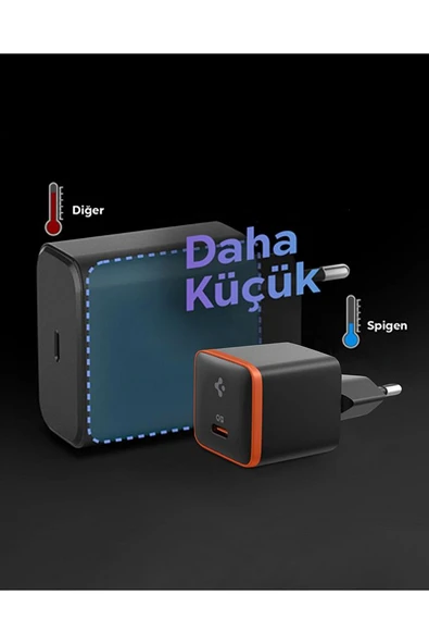 30W USB-C Mini Hızlı Şarj Aleti Samsung PPS GaN Destekli Akım Korumalı Güç Adaptörü Type-C Black - Resim 3