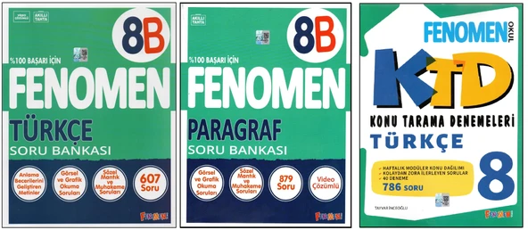 FENOMEN 8. SINIF 8B TÜRKÇE+PARAGRAF+TÜRKÇE KONU TARAMA D. (3 KİTAP) ürün görseli