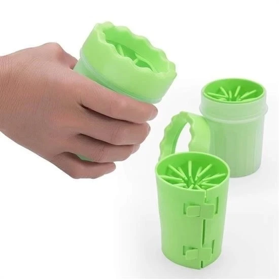 Silikon Jel Fırçalı Kedi Köpek Pati Ayak Yıkama Temizleme Kovası (Küçük) - Resim 5