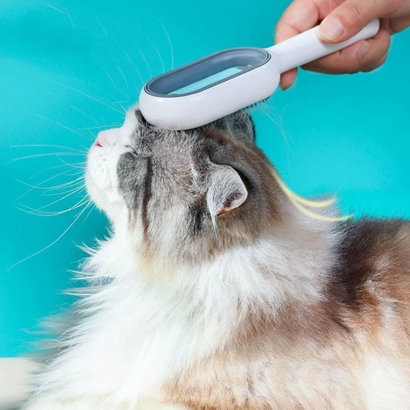 Evcil Hayvanlar İçin Çift Taraflı Pet Fırçası Nemli Tüy Tarama Tarağı - 3