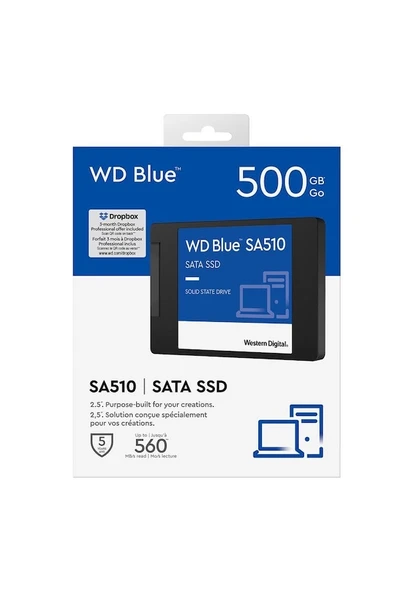 Western Digital Blue SA510 WDS500G3B0A SATA 3.0 2.5" 500 GB SSD - 3