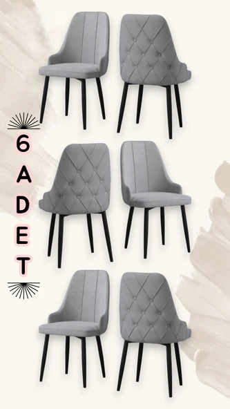 DELUXE SANDALYE GRİ ( 6 ADET ) - 1