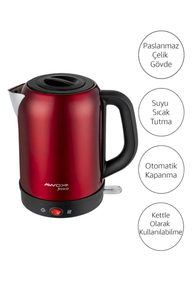 Fresco 2'si 1 Arada Paslanmaz Çelik Çay Makinesi & Su Isıtıcı Kettle - Resim 4