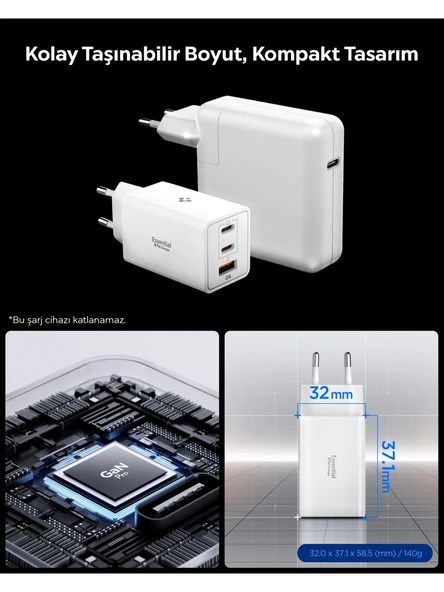 Spigen ACH08710 67 W Hızlı Şarj Adaptörü - 7