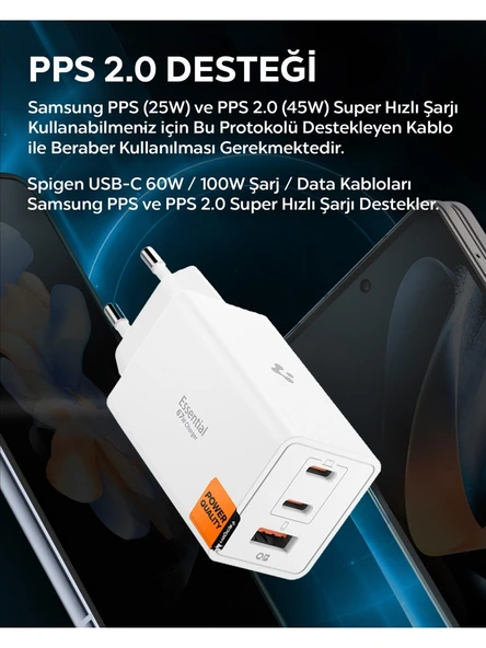 Spigen ACH08710 67 W Hızlı Şarj Adaptörü - 5