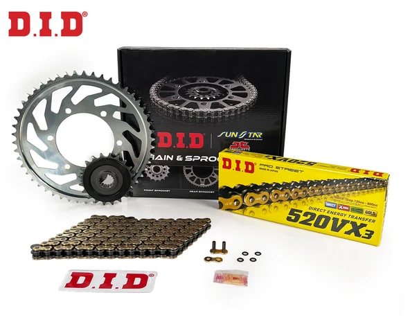 ZİNCİR DİŞLİ SETİ BMW F 650cc ZİNCİR: DID-520VX3 Gold-110 ÖN-ARKA DİŞLİ: JT 16T-47T 1994-1998 ürün görseli