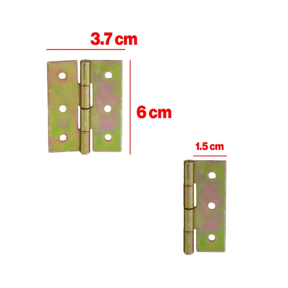 Yaprak Menteşe 2 Adet Prinç Sarı No:2.5 Mobilya Pencere Kapı Duşakabin Dolap Menteşesi İki Kanatlı - Resim 3