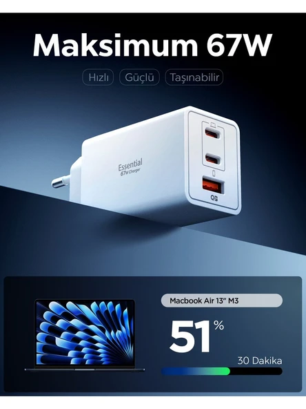 Spigen ACH08710 67 W Hızlı Şarj Adaptörü - 2