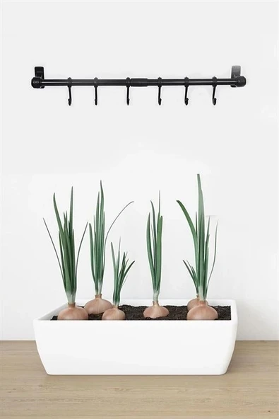 Duvara Monte Edilen 6 Kancalı Dekor Kaşıklık ve Kupa Askısı - Resim 8