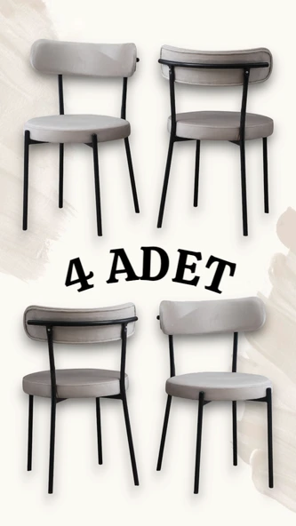 TEDİ SANDALYE SİYAH AYAKLI ( 4 ADET ) - 1