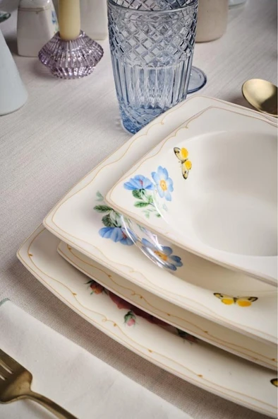 Square Bone Velora 53 Parça 12 Kişilik Yemek Takımı - 2