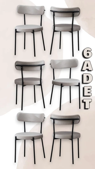 TEDİ SANDALYE SİYAH AYAKLI ( 6 ADET ) - 1