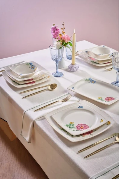 Square Bone Velora 53 Parça 12 Kişilik Yemek Takımı - 6