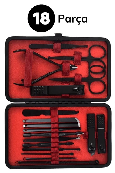 18 Parça Çanta Tipi Manikür Pedikür Tırnak Bakım Seti - 6