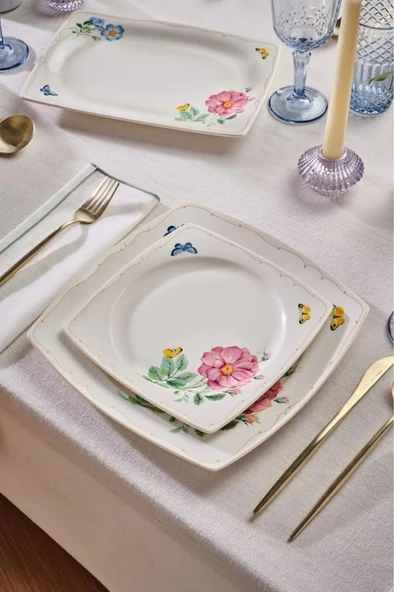 Square Bone Velora 53 Parça 12 Kişilik Yemek Takımı