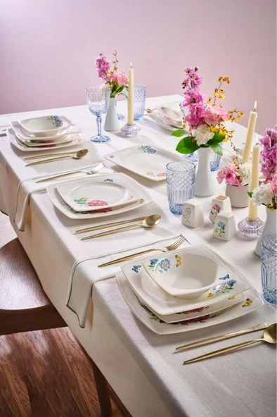 Square Bone Velora 53 Parça 12 Kişilik Yemek Takımı - 5