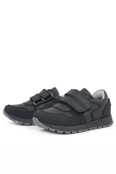 Rakerplus Hakiki Deri Siyah Çocuk Spor Günlük Ayakkabı - Resim 4