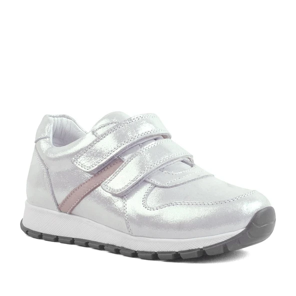 Rakerplus Hakiki Deri Gümüş Cırtlı Kız Çocuk Spor Ayakkabı ürün görseli