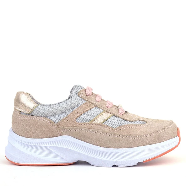 Rakerplus Hakiki Deri Anatomik Pudra Bağcıklı Hafif Çocuk Spor Ayakkabı - Resim 3