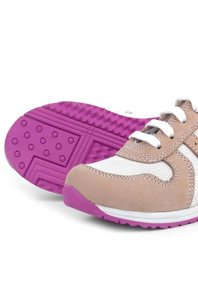 Rakerplus Hakiki Deri Pembe Fuşya Tabanlı Kız Çocuk Günlük Spor Ayakkabı - Resim 7