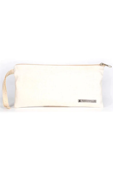Rakerplus Krem 21x10 cm Fermuarlı Gabardin Kumaş Kalemlik ürün görseli