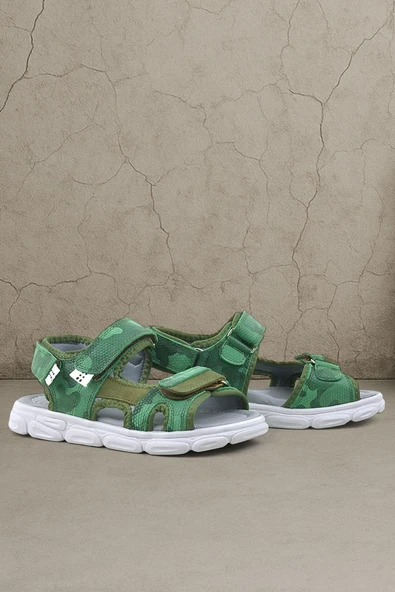Rakerplus Wisps Hakiki Deri Yeşil Kamuflaj Çocuk Sandalet ürün görseli
