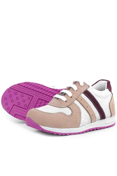 Rakerplus Hakiki Deri Pembe Fuşya Tabanlı Kız Çocuk Günlük Spor Ayakkabı - Resim 6