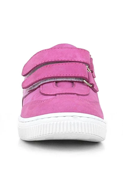 Rakerplus Hakiki Deri Fuşya Pembe Cırtlı Çocuk Spor Ayakkabı - 4