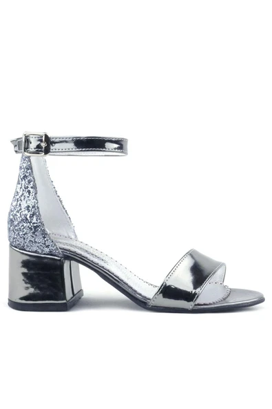 Elsa Platin Aynalı Kalın Topuklu Kız Çocuk Abiye Ayakkabı - Resim 3