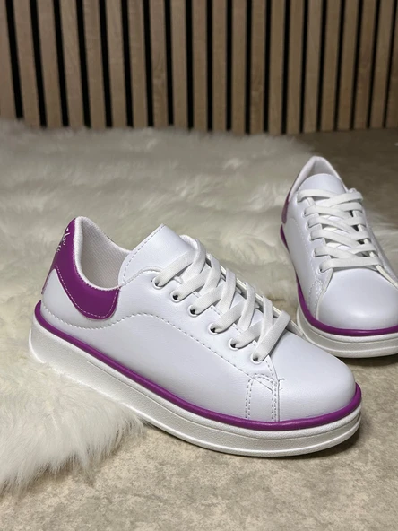 Günlük Kadın Sneaker Spor Ayakkabı Bağcıklı Rahat Hafif Kalın Tabanlı 525G - 4