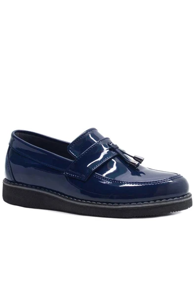 Rakerplus Lacivert Rugan Loafer Çocuk Okul Ayakkabısı - 2
