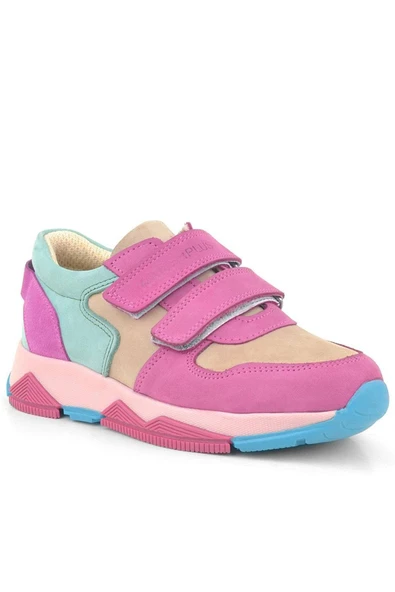 Rakerplus Hakiki Deri Fuşya Pembe Çocuk Sneakers Spor Ayakkabı - Resim 2