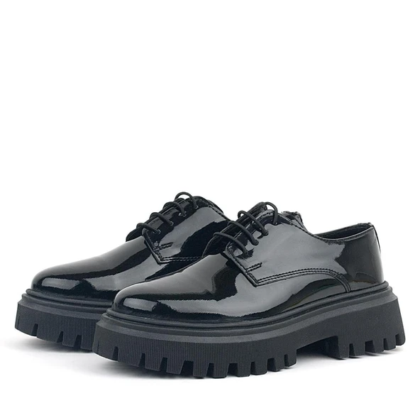 Rakerplus Siyah Rugan Bağcıklı Oxford Günlük Ayakkabı - Resim 4